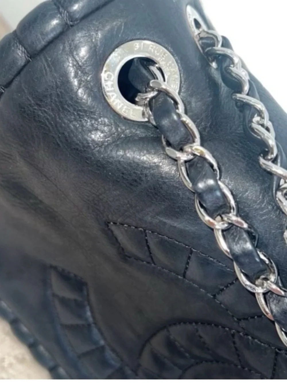 CHANEL Calfskin On the Bund Medium Flap Black